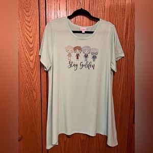 2XL LulaRoe UNIQUE custom print Melissa top double asymmetrical hem SS